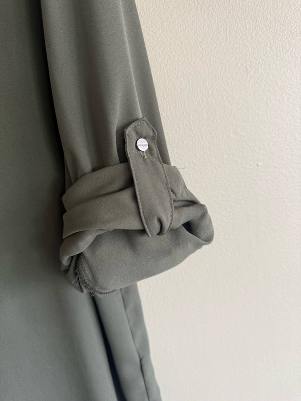 Mossimo Supply Co. Olive Green Shirt with Collar - Picture 4 of 7